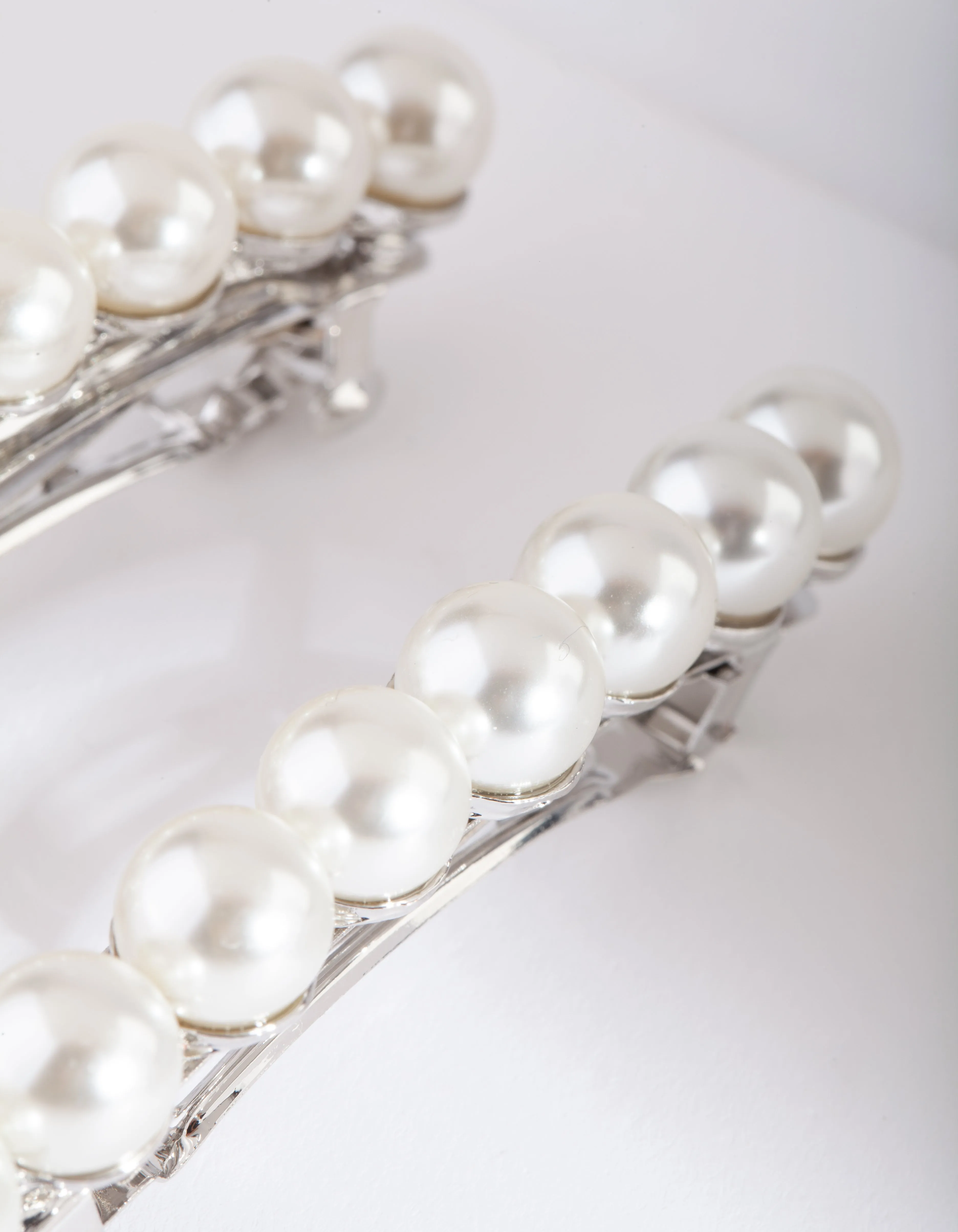 Silver Pearl Barrette Pack