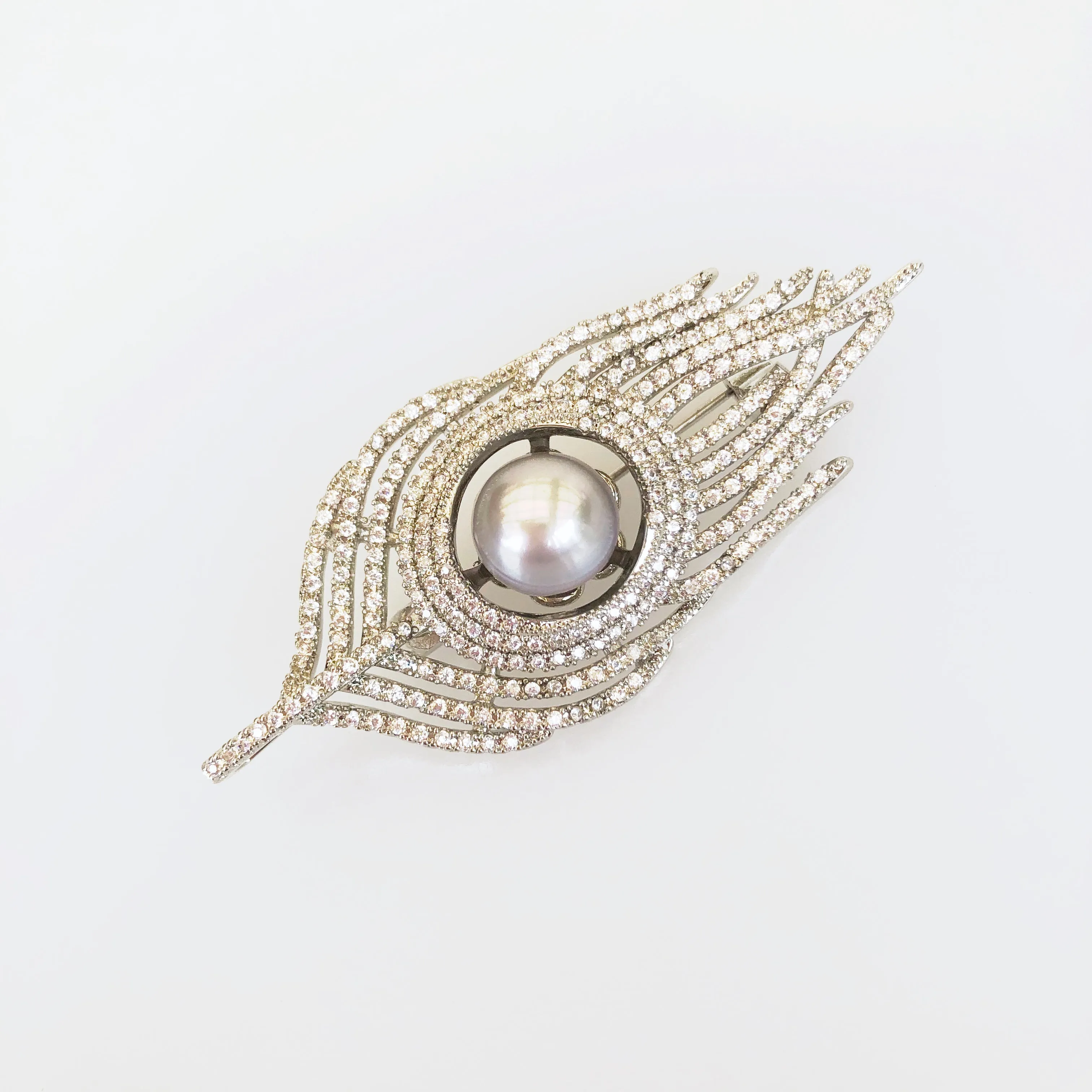 Silver Plated Phoenix Zircon Brooch Pendant