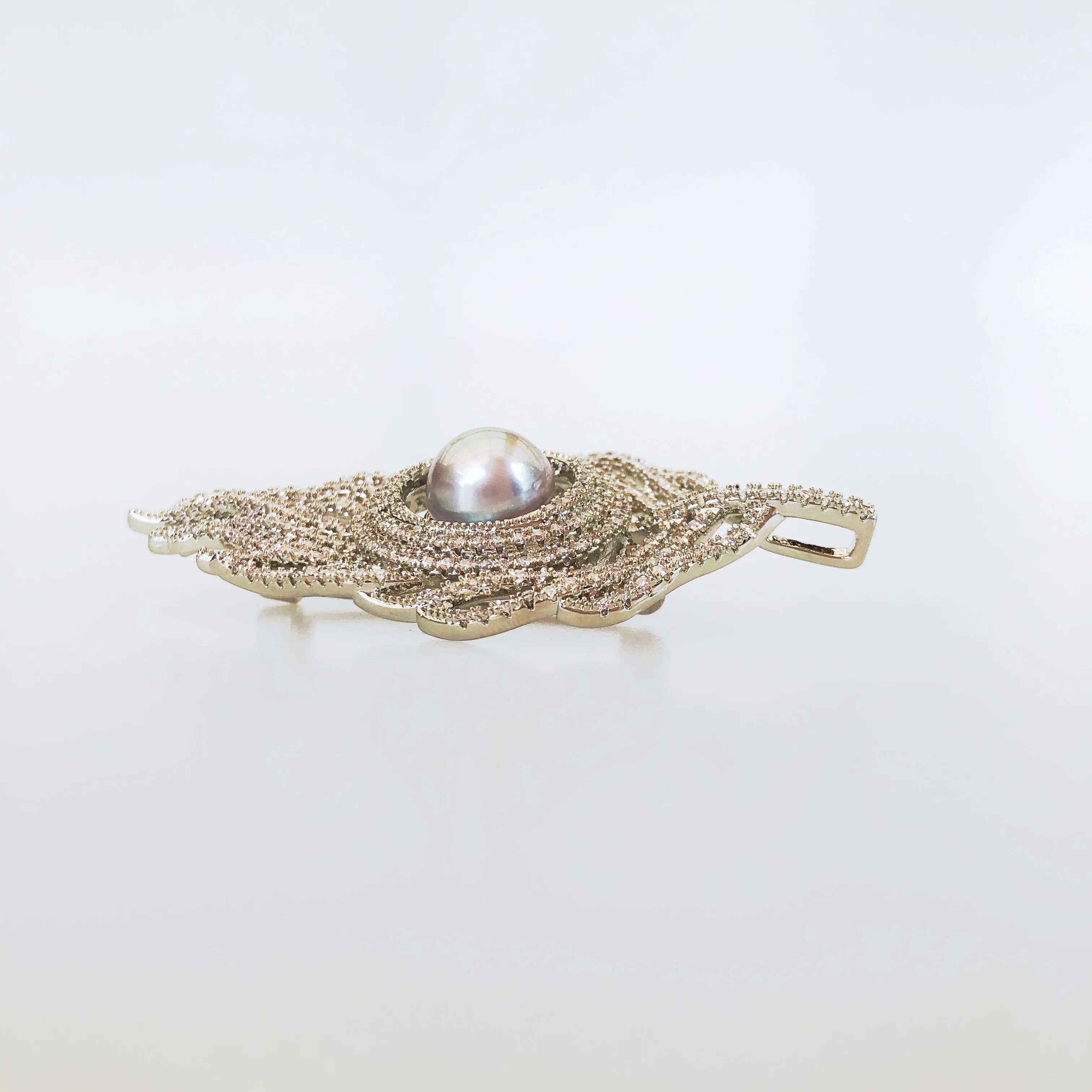 Silver Plated Phoenix Zircon Brooch Pendant