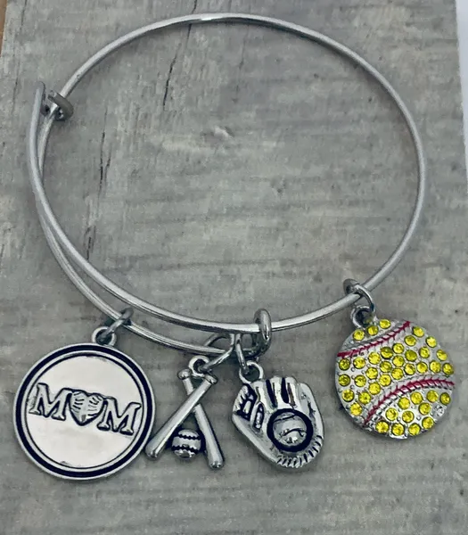 Softball Mom Bangle Bracelet