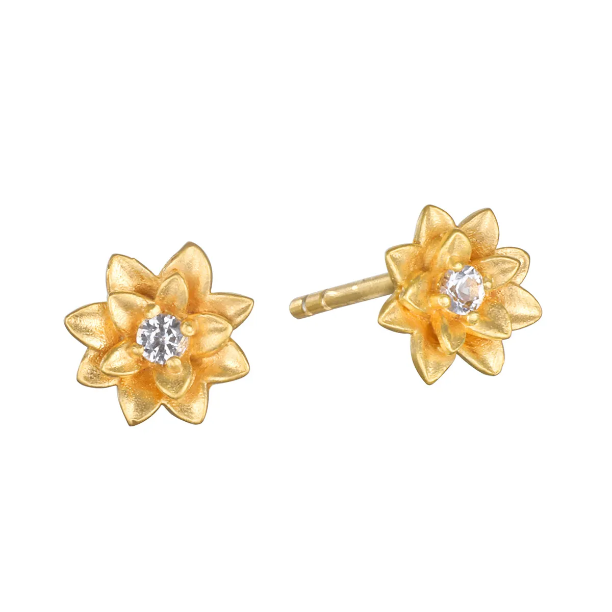 Soul Renewal Gold Lotus Earrings