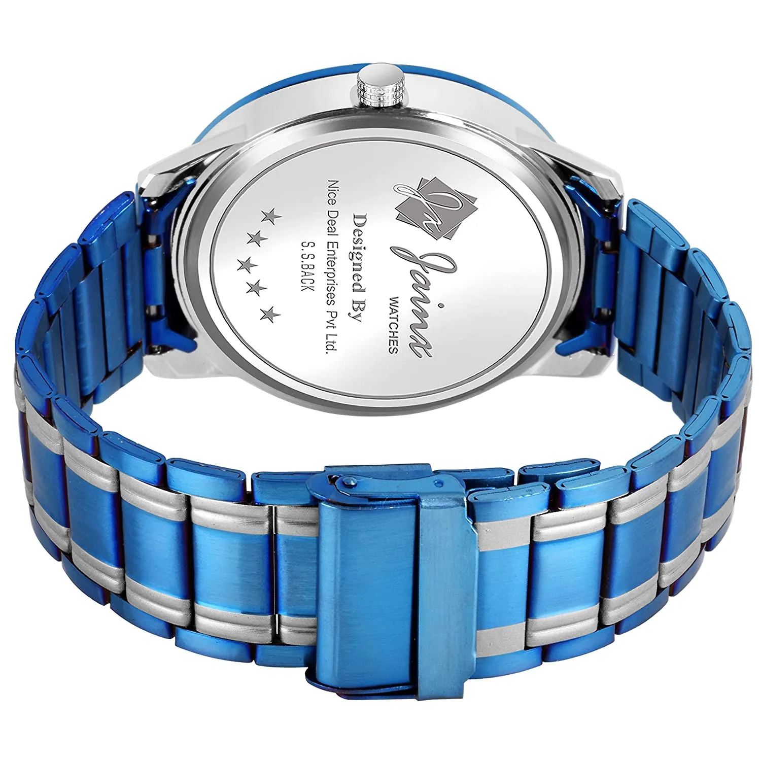 Sports Day & Date Function Blue Chain Analog Watch - For Men JM1171