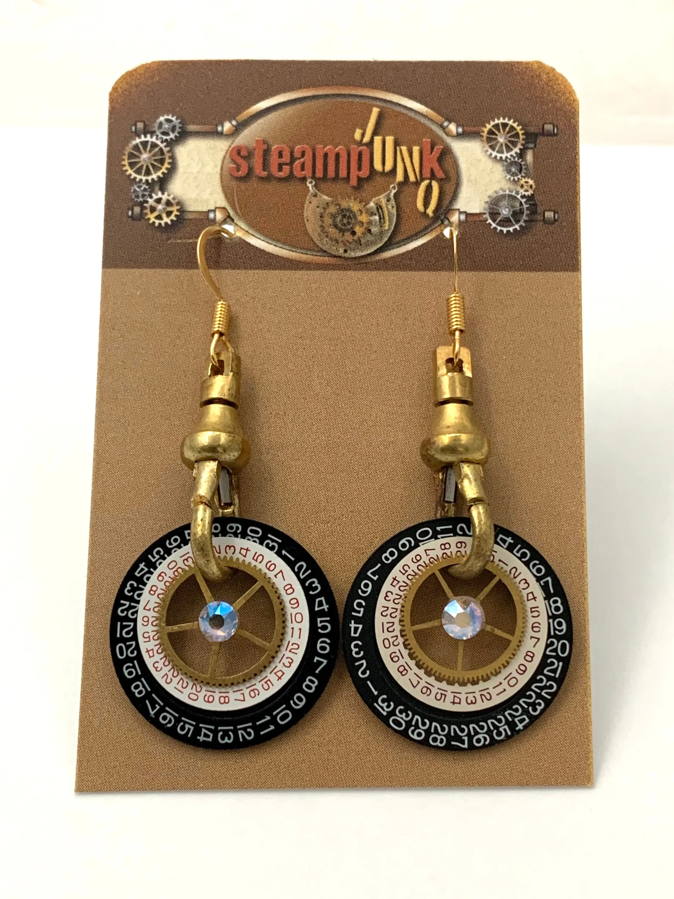 Steampunk drop earrings Gold pocket watch fobs Dangel Earrings Steampunk Earrings - Womans earrings - For her