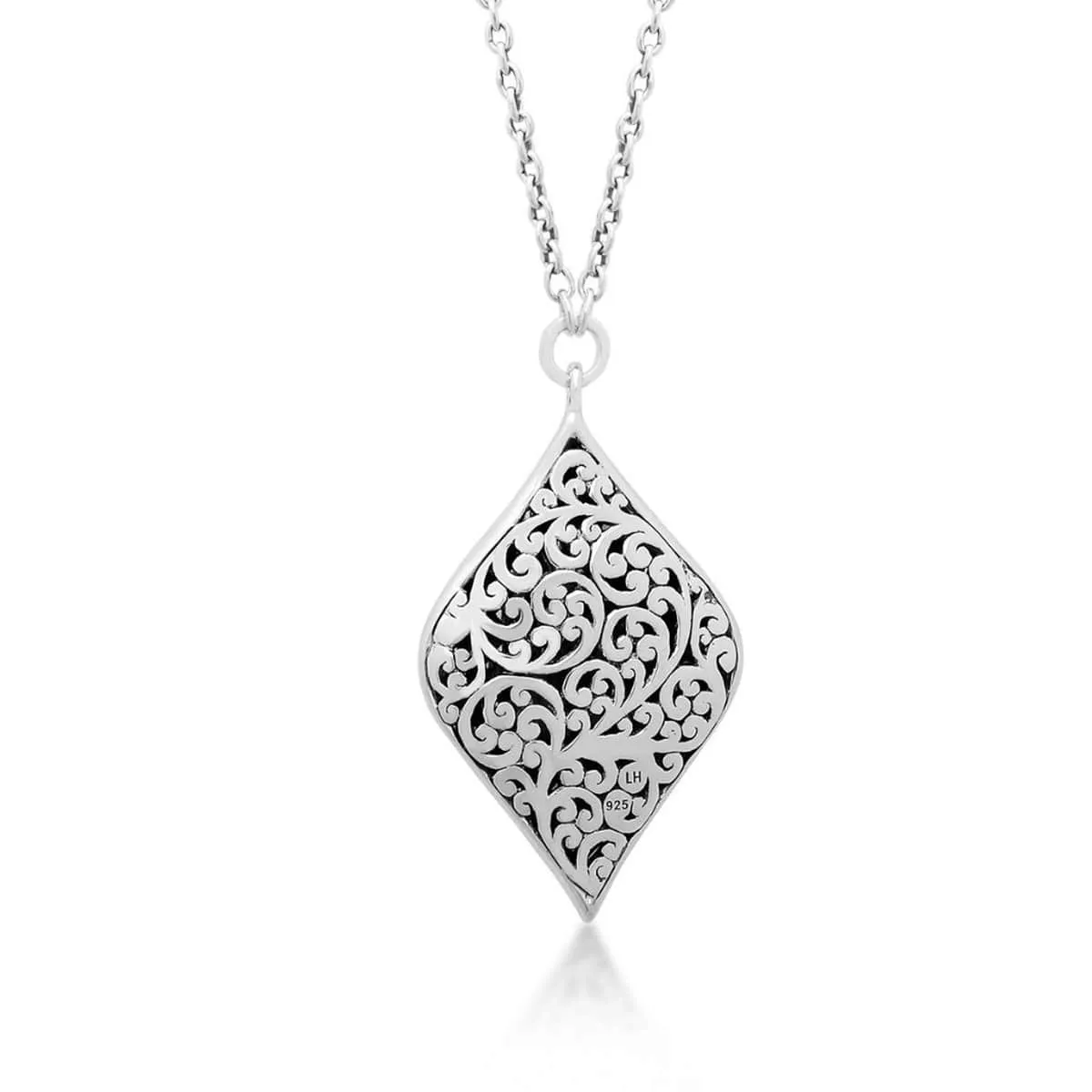 Sterling Silver Black Sapphire Pendant Necklace - XNU288-16BS5