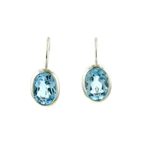 Sterling Silver Blue Topaz Earrings - 02/82617-BT