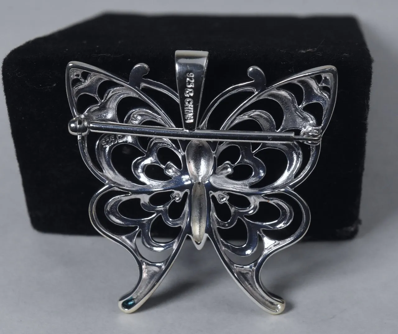 Sterling Silver Butterfly Brooch Pendant