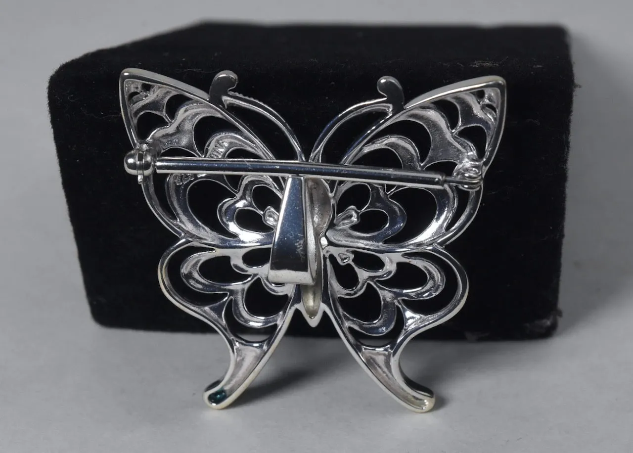 Sterling Silver Butterfly Brooch Pendant