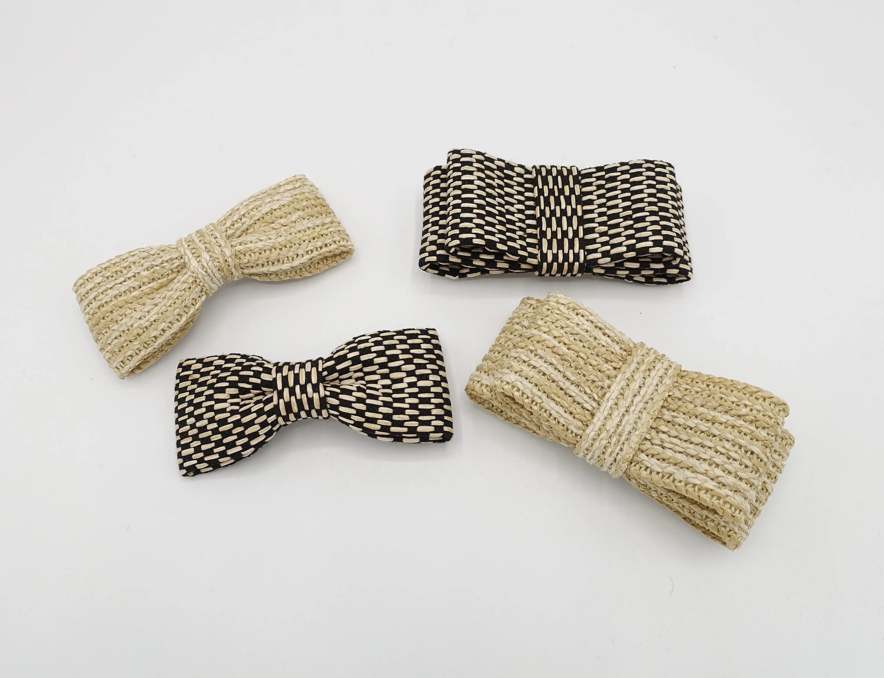 straw hair bow imitated rattan hair accessory for women