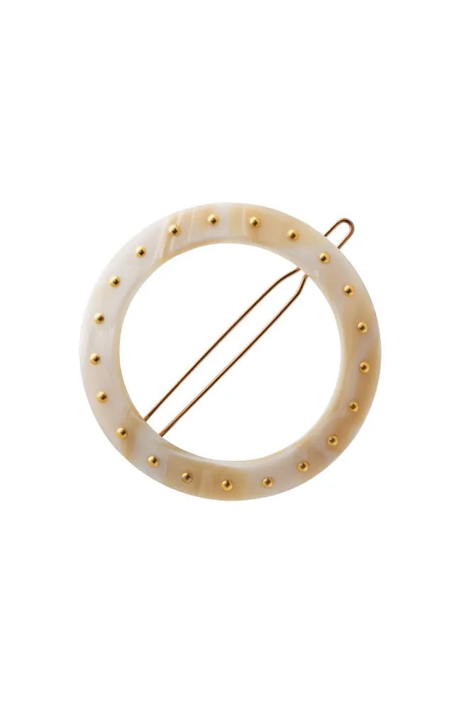 Studded Circle Cutout Tige Boule Barrette