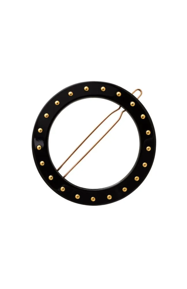 Studded Circle Cutout Tige Boule Barrette