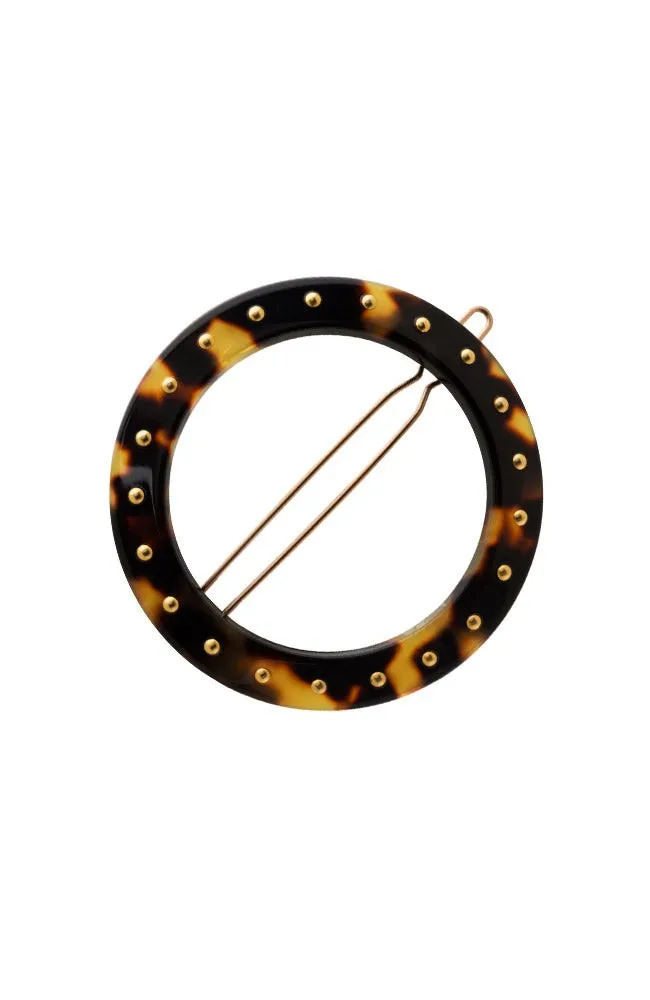 Studded Circle Cutout Tige Boule Barrette