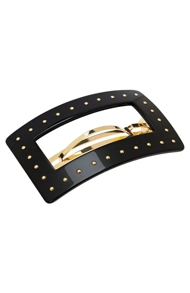 Studded Rectangle Cutout Barrette