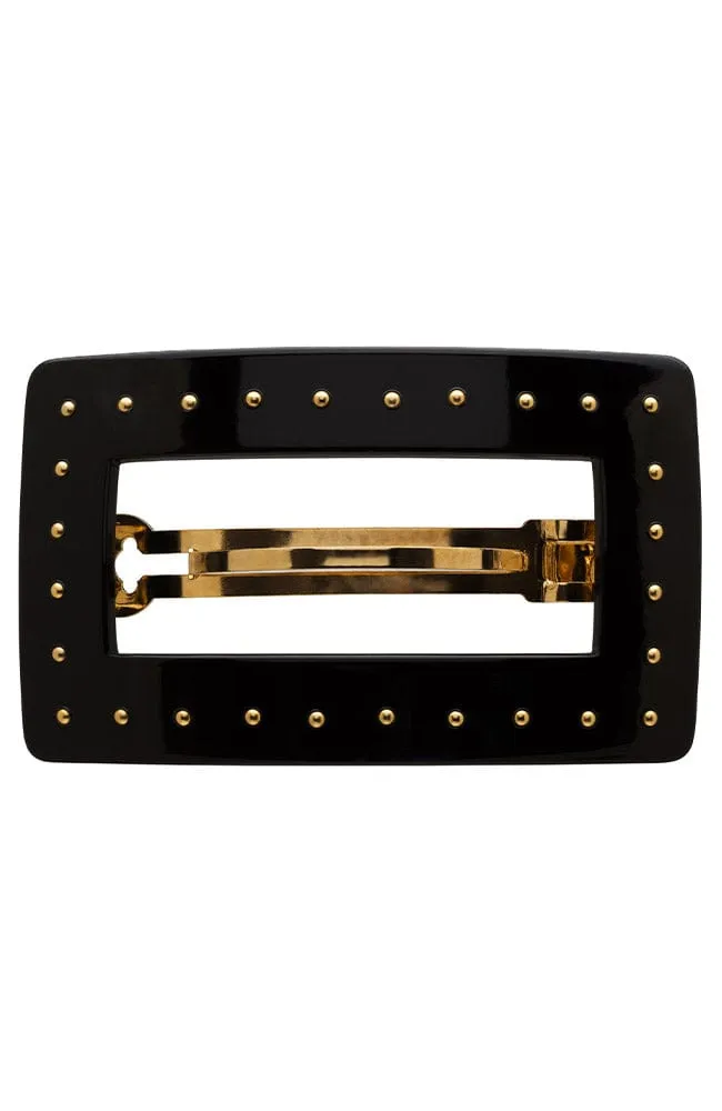 Studded Rectangle Cutout Barrette