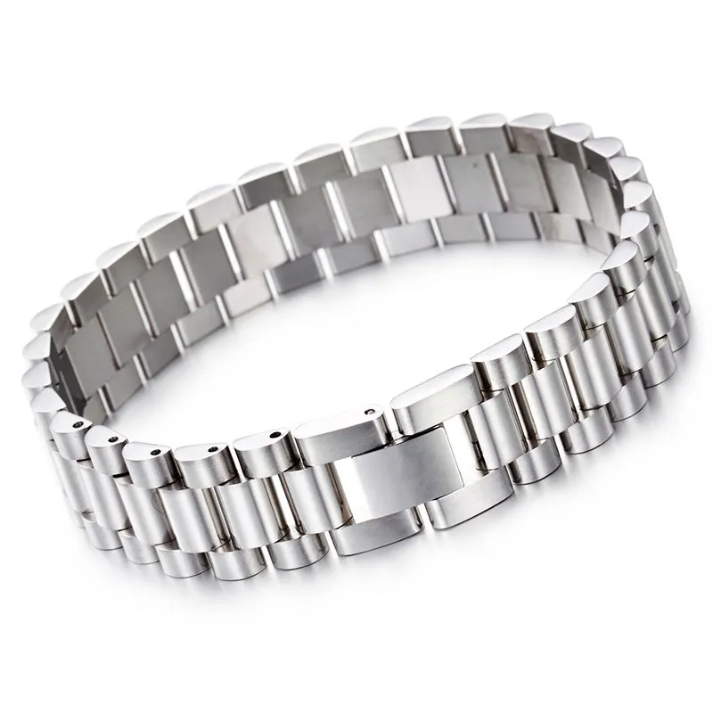 Stylish Adjustable Men's Stainless Steel Bracelet - Wholesale Fashion Accessory