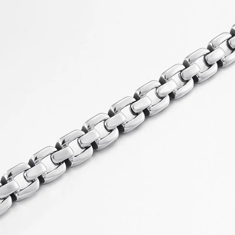 Stylish Men's Titanium Steel Bracelet with Japanese-Korean Lobster Clasp