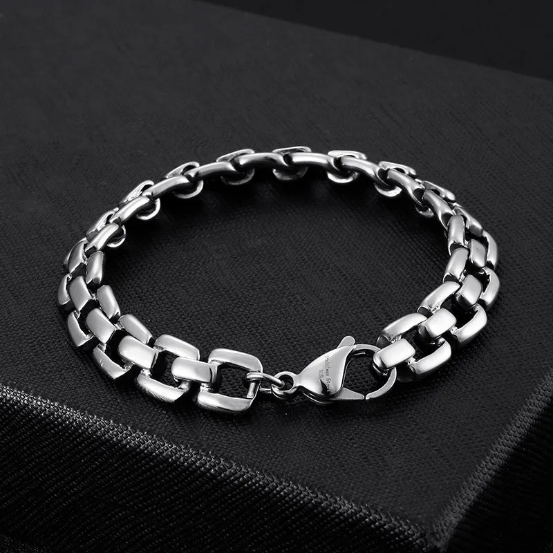 Stylish Men's Titanium Steel Bracelet with Japanese-Korean Lobster Clasp