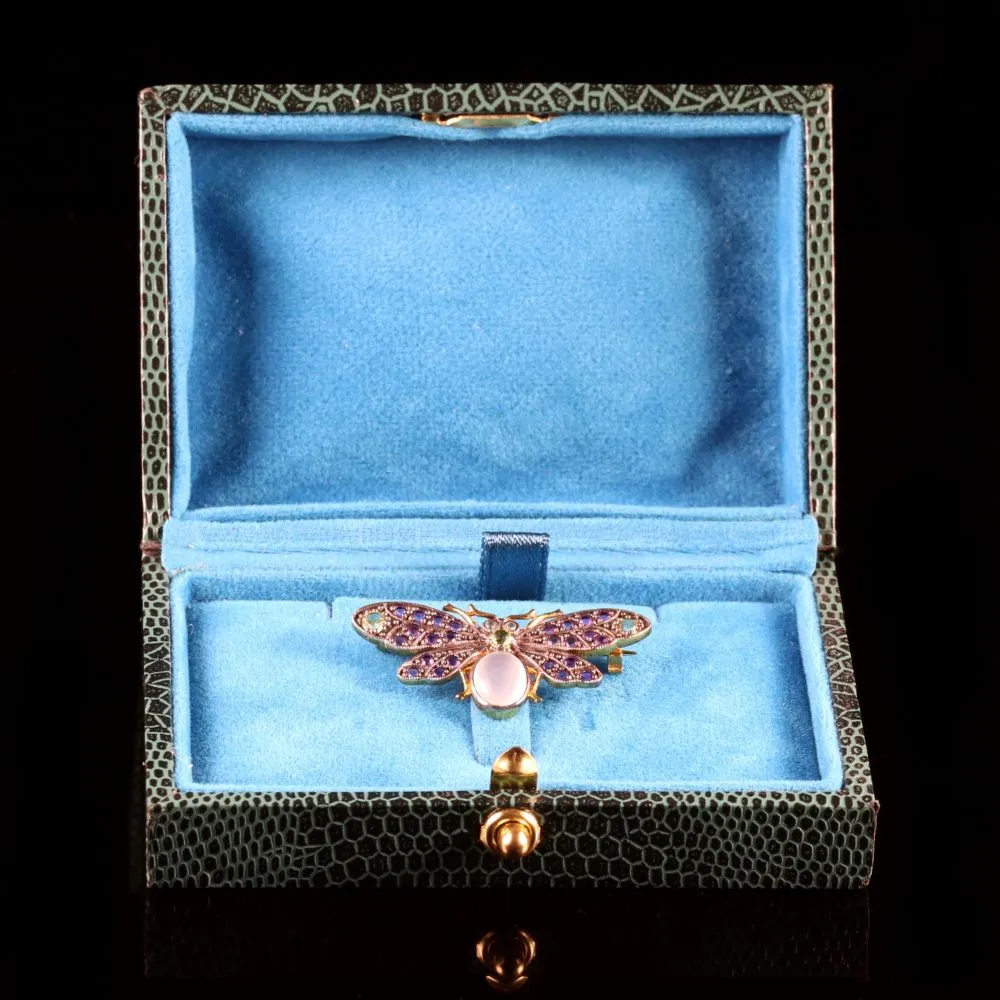 Suffragette Butterfly Brooch 18Ct Gold Silver