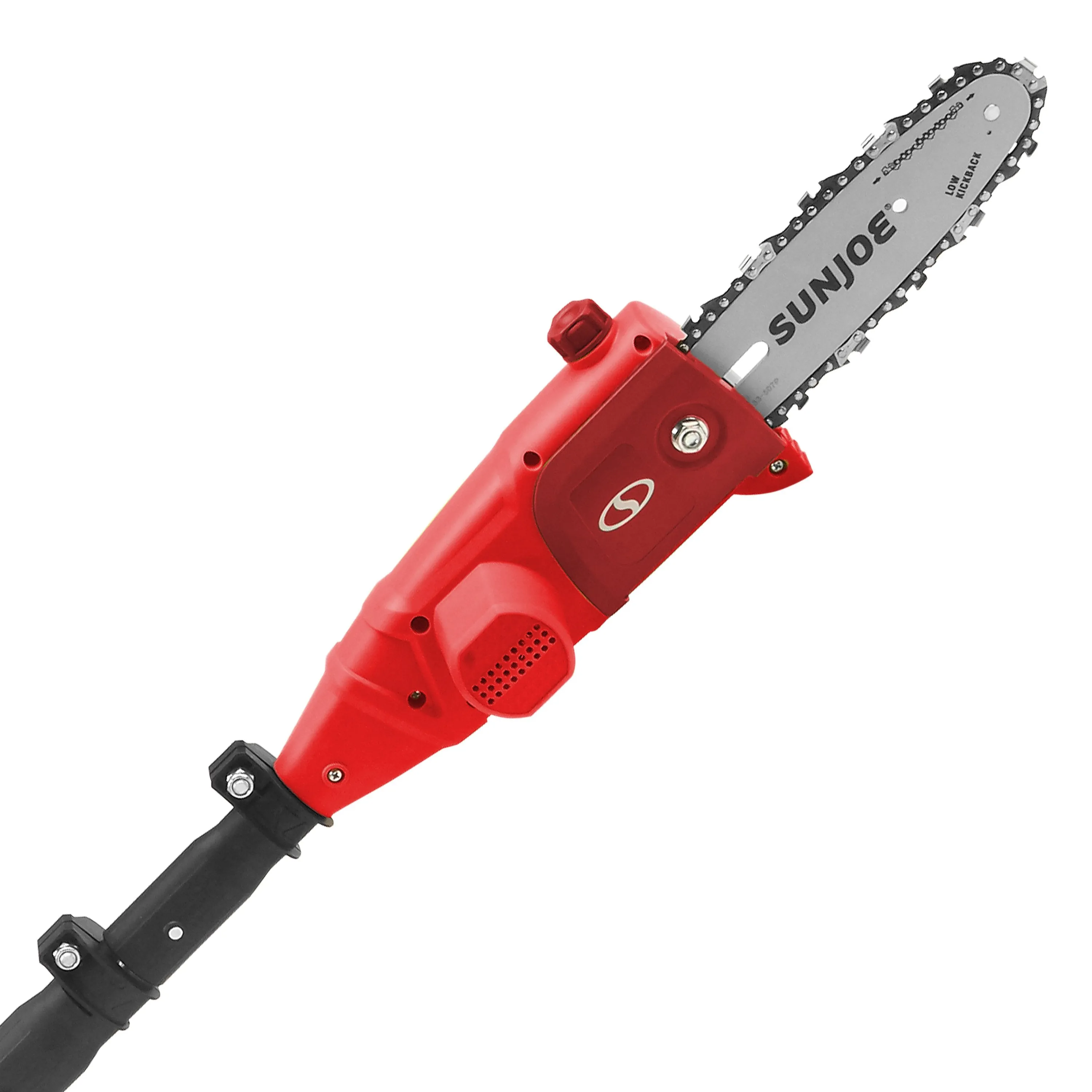 Sun Joe 20VIONLT-PS8-RED iON Cordless Telescoping Pole Chain Saw Kit | 8-inch | W/ 2.5-Ah Battery and Charger (Red)