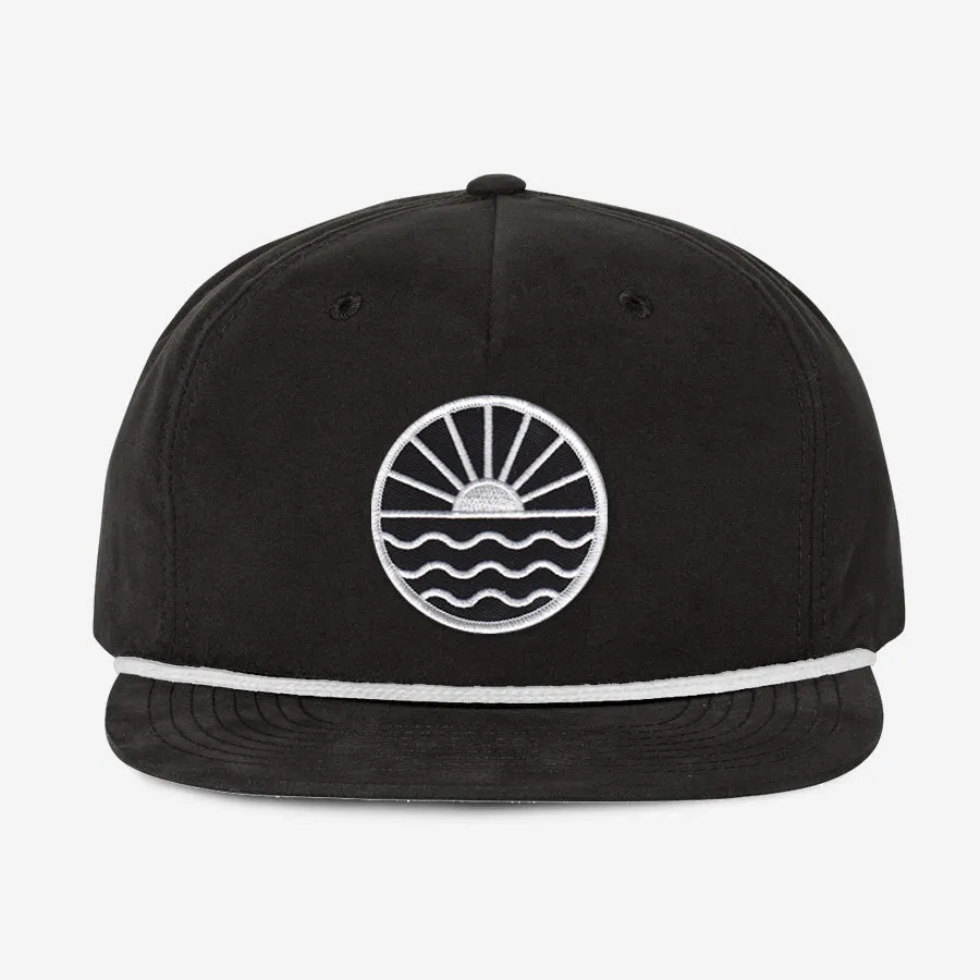 Sun Wave Rope Hat Black & White