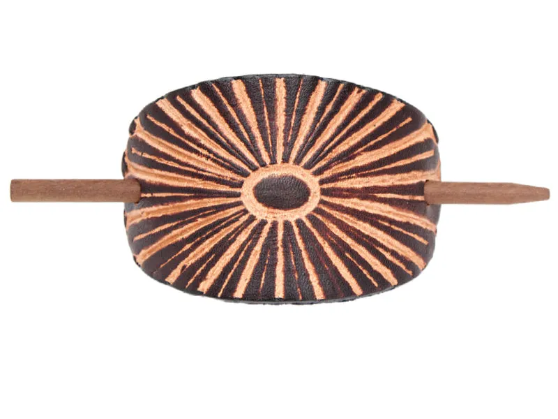 Sunburst Leather Hair Barrette