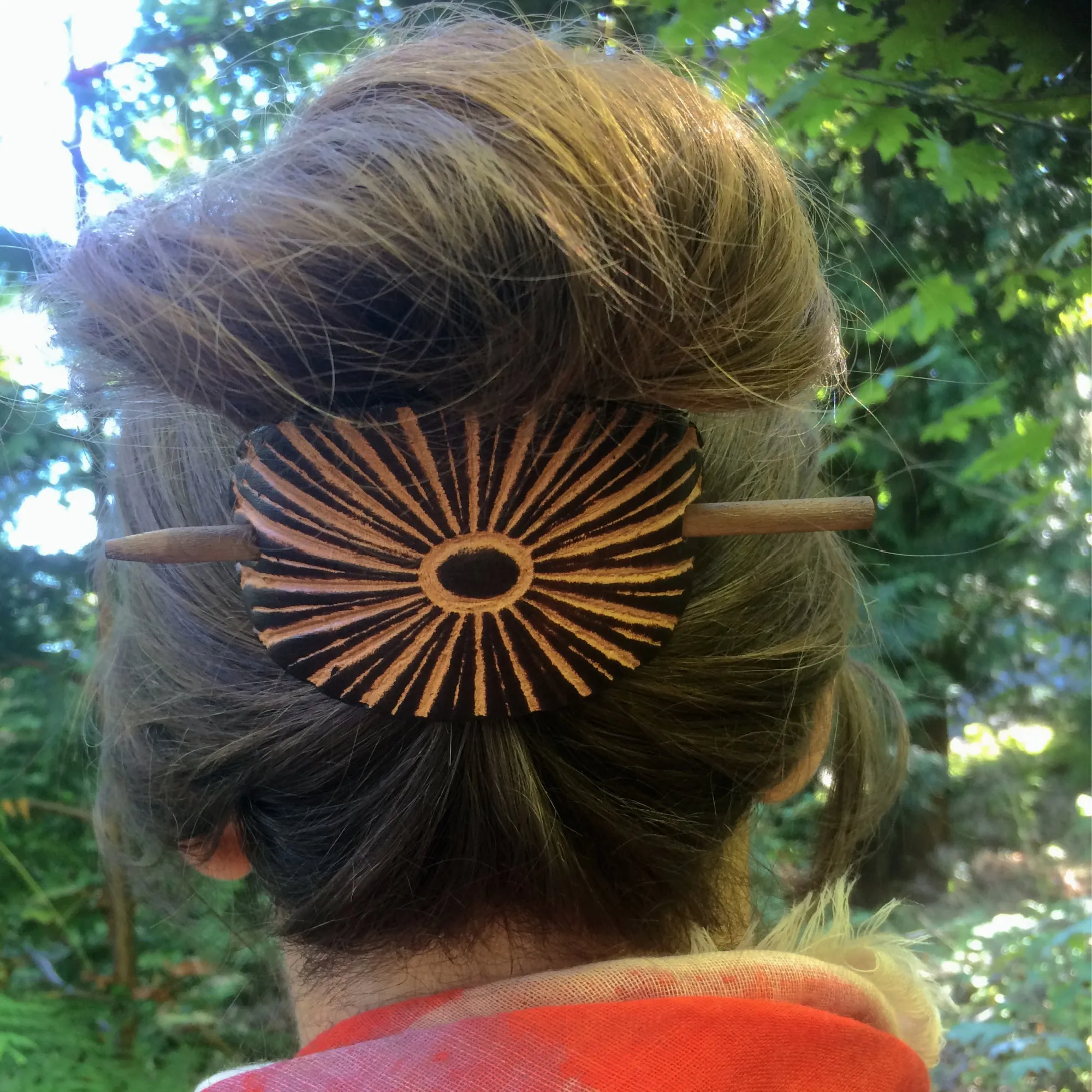 Sunburst Leather Hair Barrette