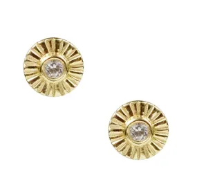 Sunburst White Topaz Stud Earrings