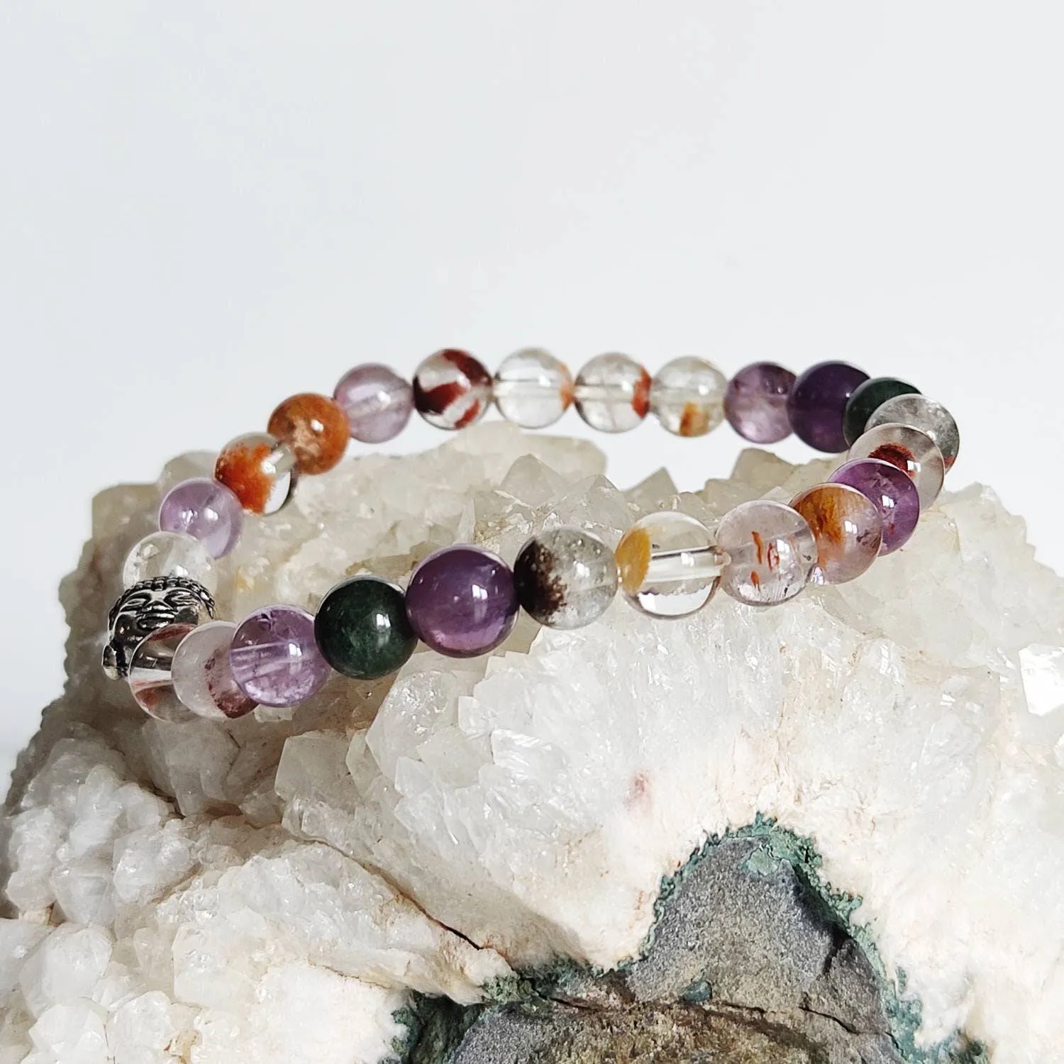 Super Seven Crystal Buddha Bracelet