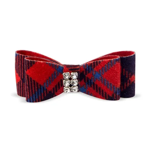 Susan Lanci Scotty Giltmore Hair Bow - Chestnut Plaid