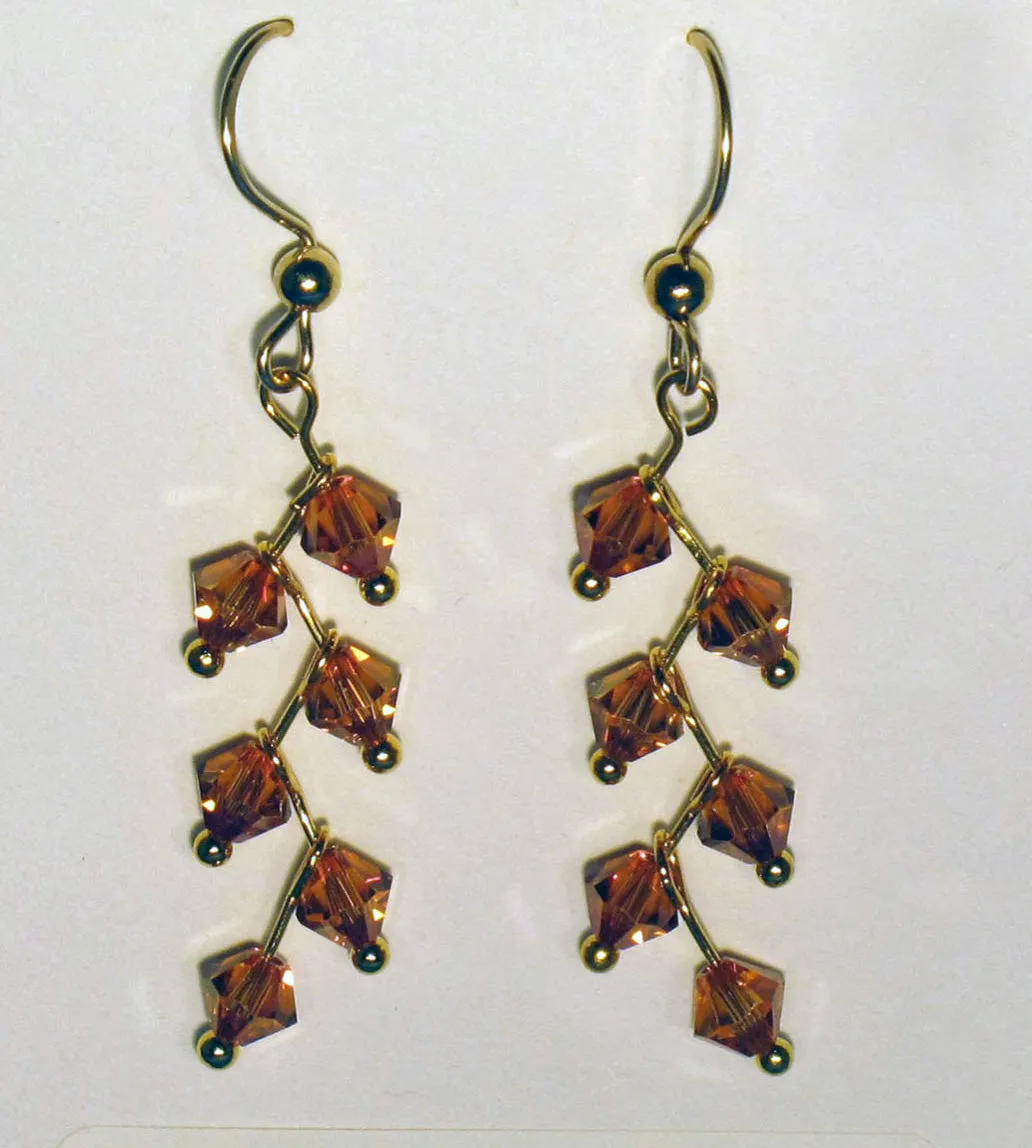 Swarovski Crystal Cascading Vine Earrings (click for colors)