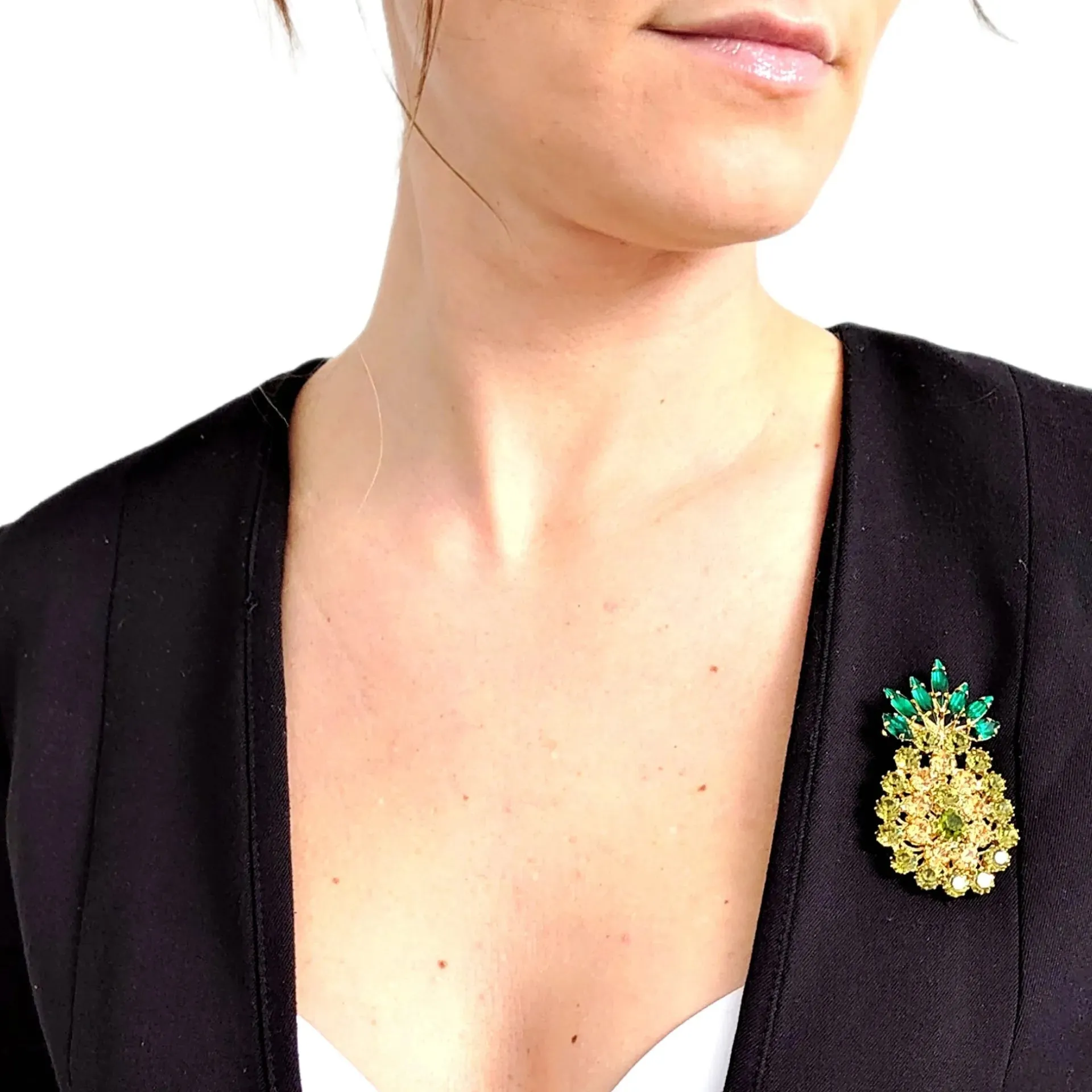 Swarovski Crystals Pineapple Brooch