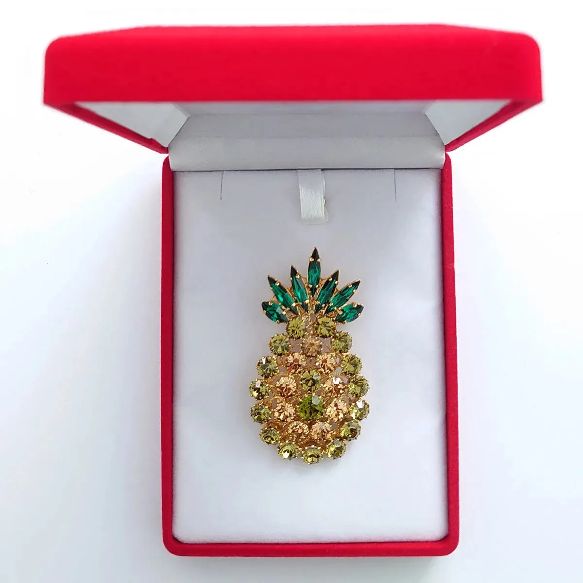 Swarovski Crystals Pineapple Brooch