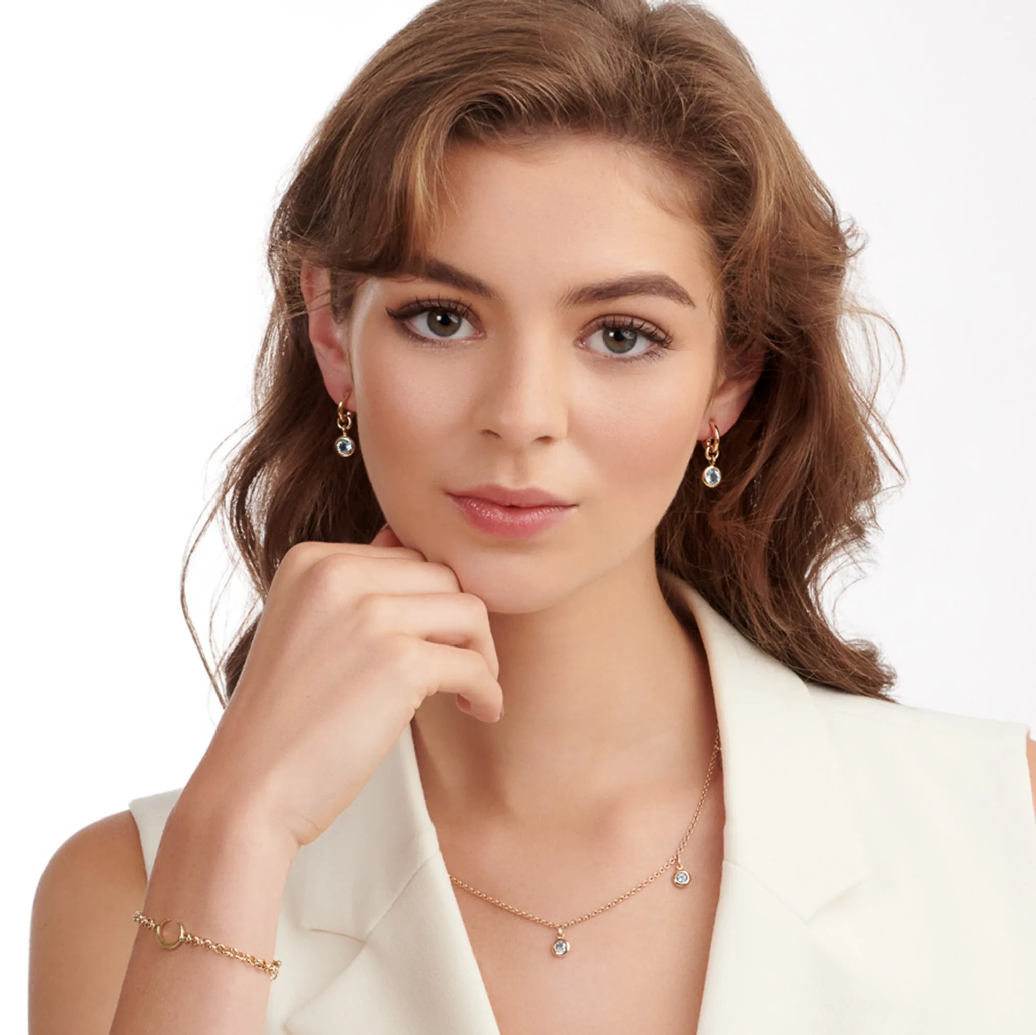 Talya Earring Drops Silver - Blue Topaz