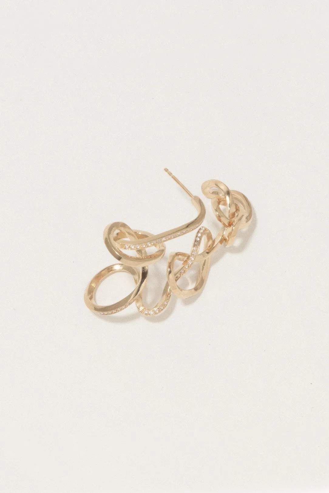 Tangle - White Topaz and Gold Vermeil Ear Climber