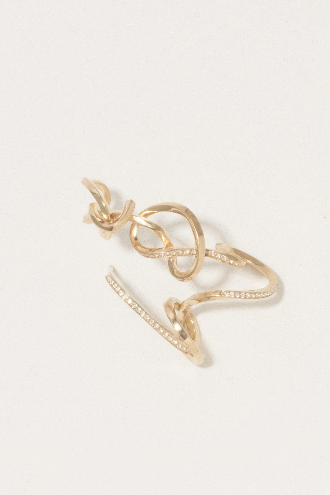 Tangle - White Topaz and Gold Vermeil Ear Climber