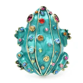 TEEK - Cute Frog Rhinestone Brooch