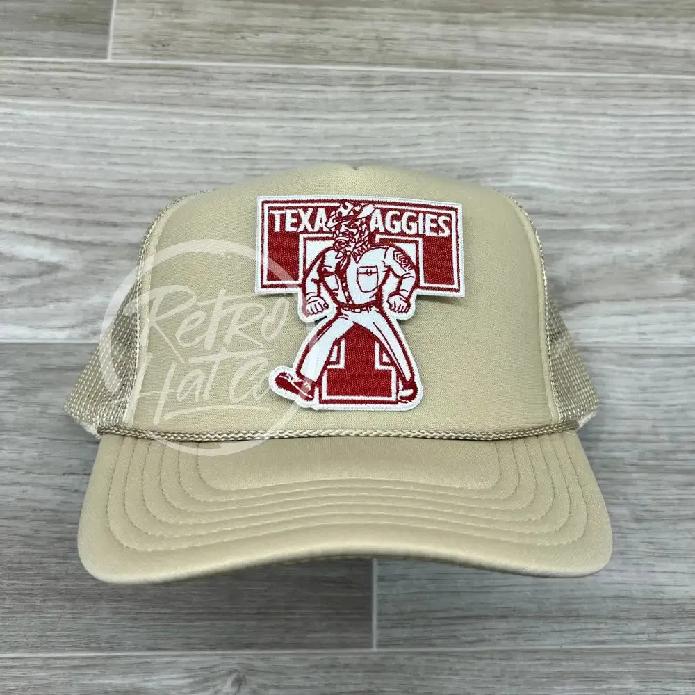 Texas A&M Aggies on Beige Meshback Trucker Hat