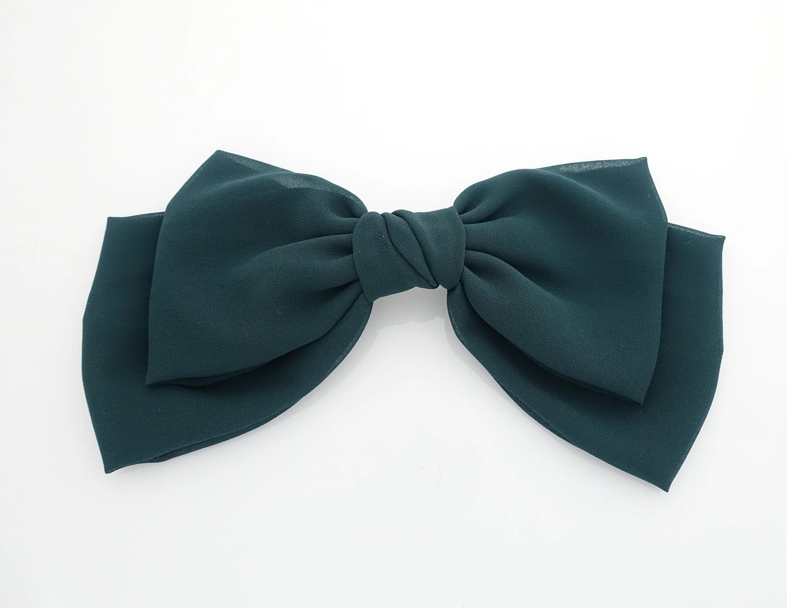 Texas chiffon bow french hair barrette big hair bow for Women