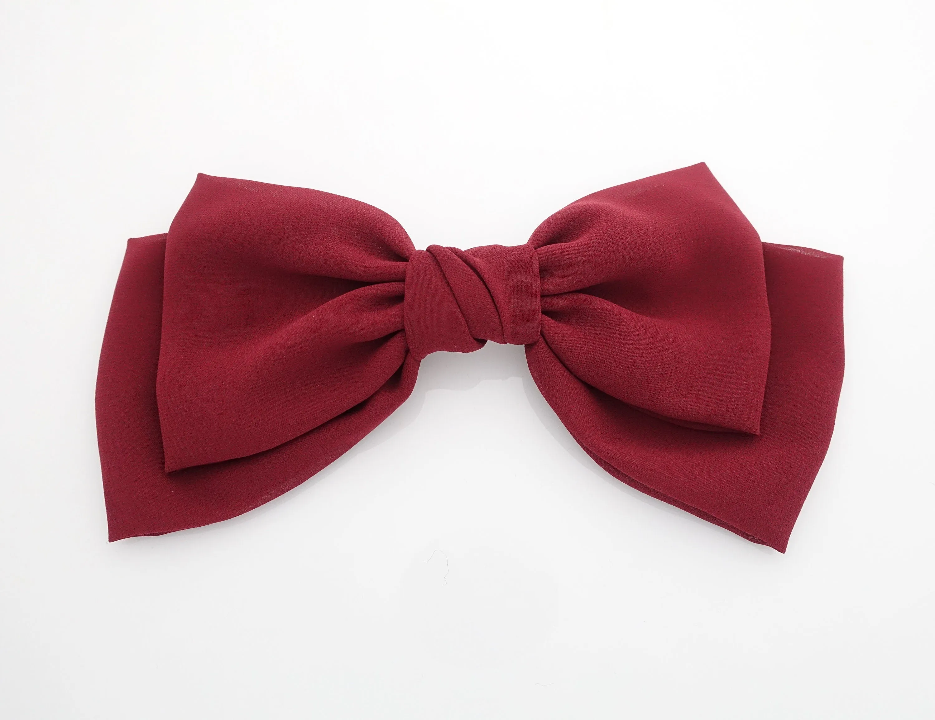 Texas chiffon bow french hair barrette big hair bow for Women