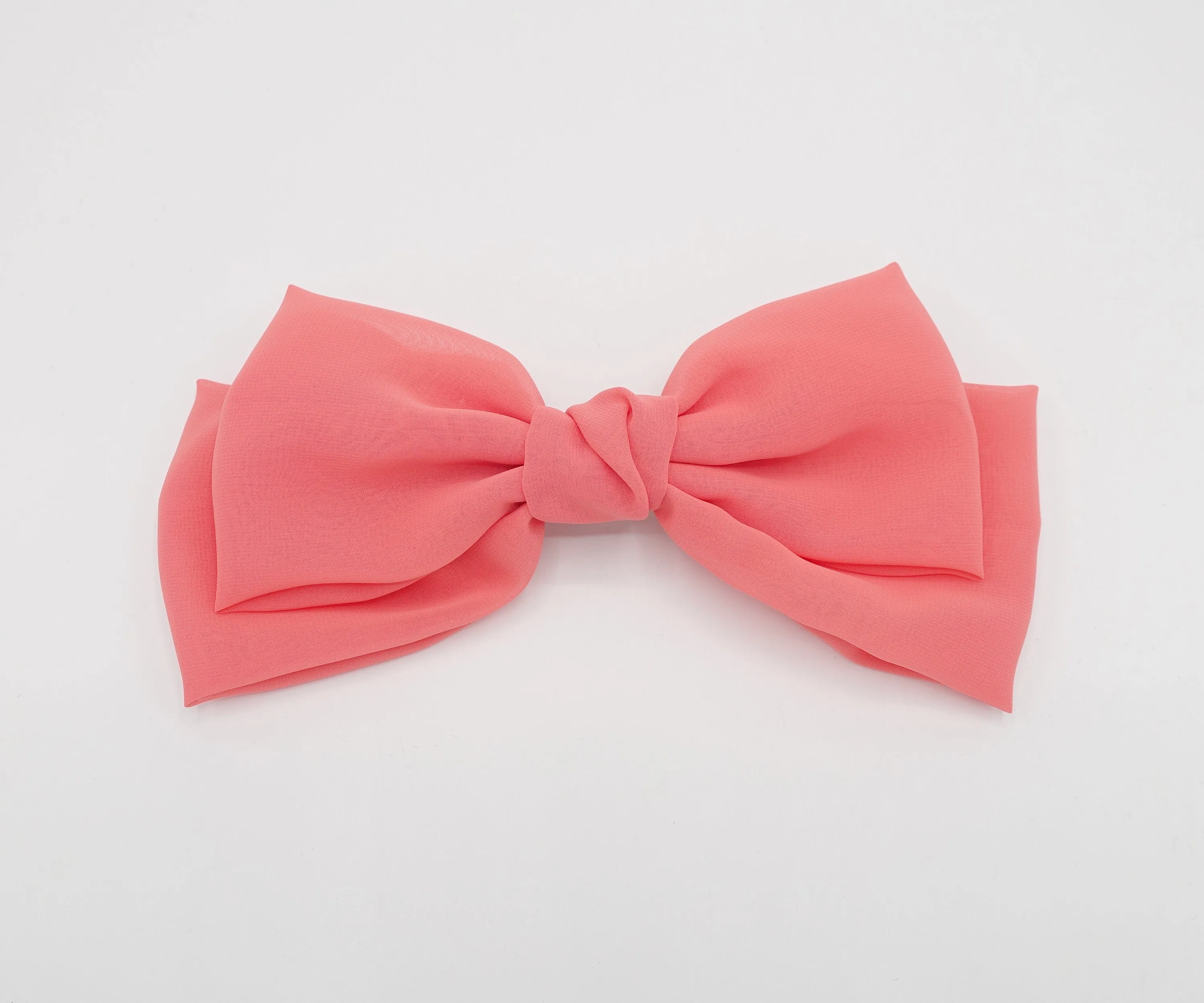 Texas chiffon bow french hair barrette big hair bow for Women