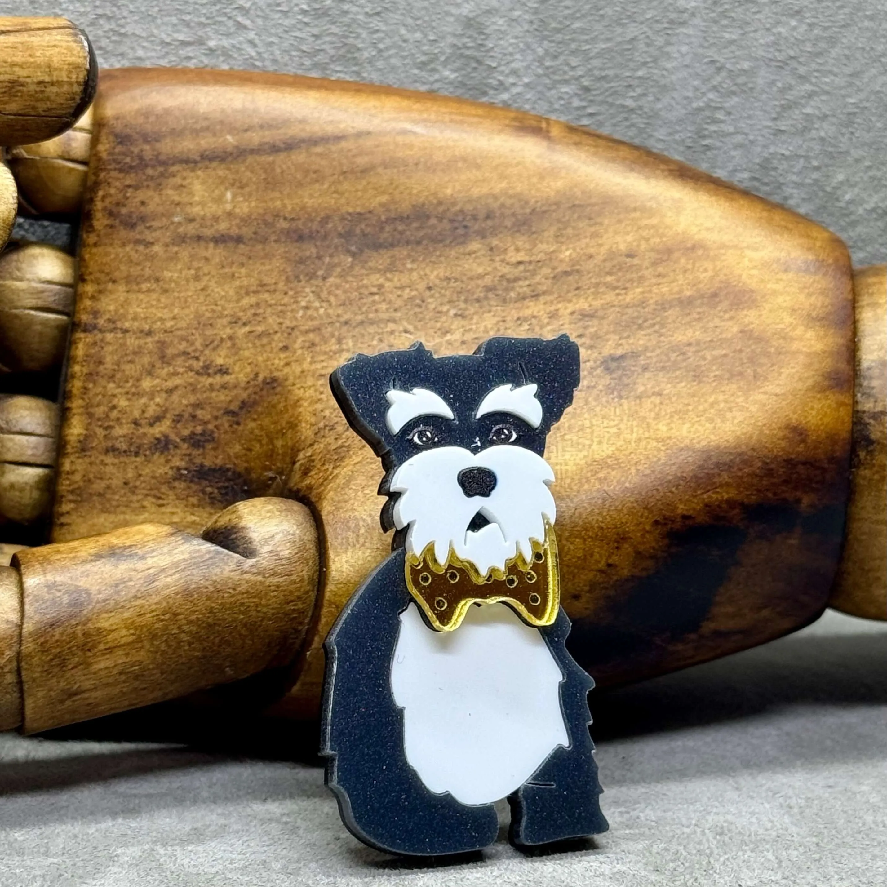 The Schnauzer Dog Acrylic Art Brooch