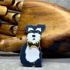 The Schnauzer Dog Acrylic Art Brooch