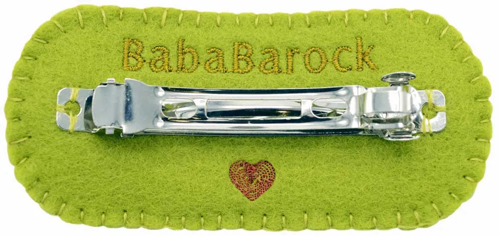 The White Rabbit embroidered hair slide - green