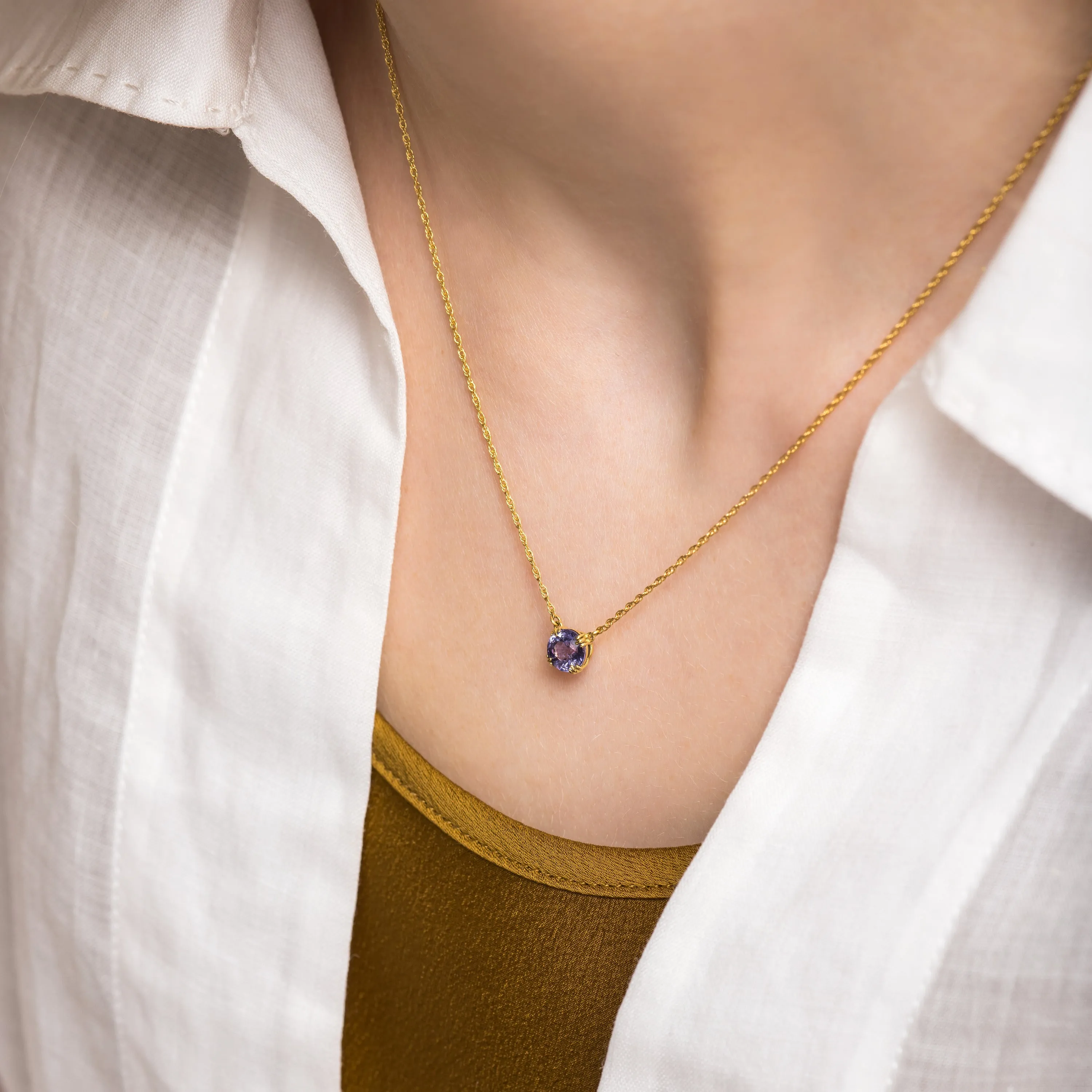 Threaded Necklace, 1.11ct. Violet Sapphire - OOS