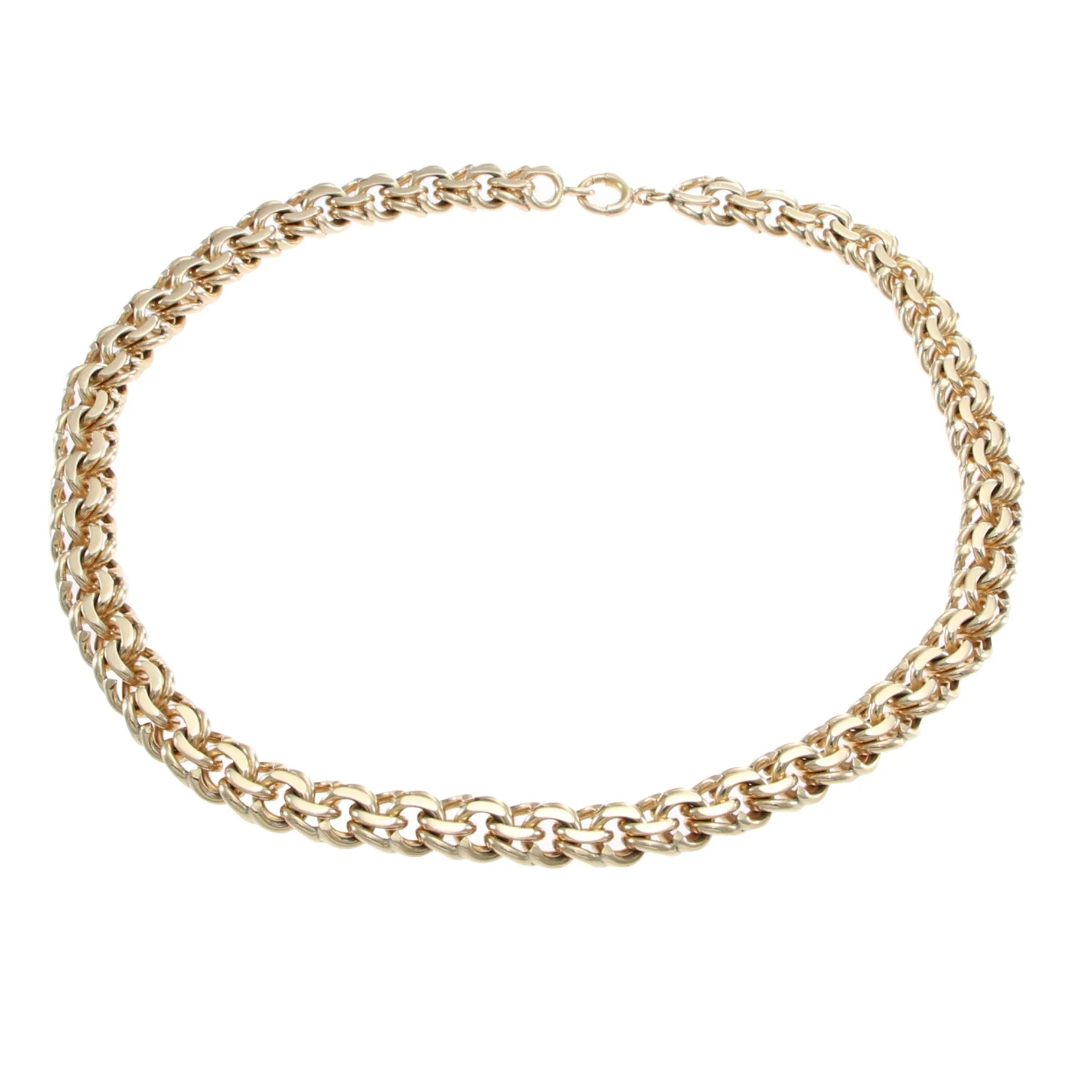 Tiffany & Co. Double Curb Chain Link Choker Necklace 14k Gold 9mm Wide 80.4g