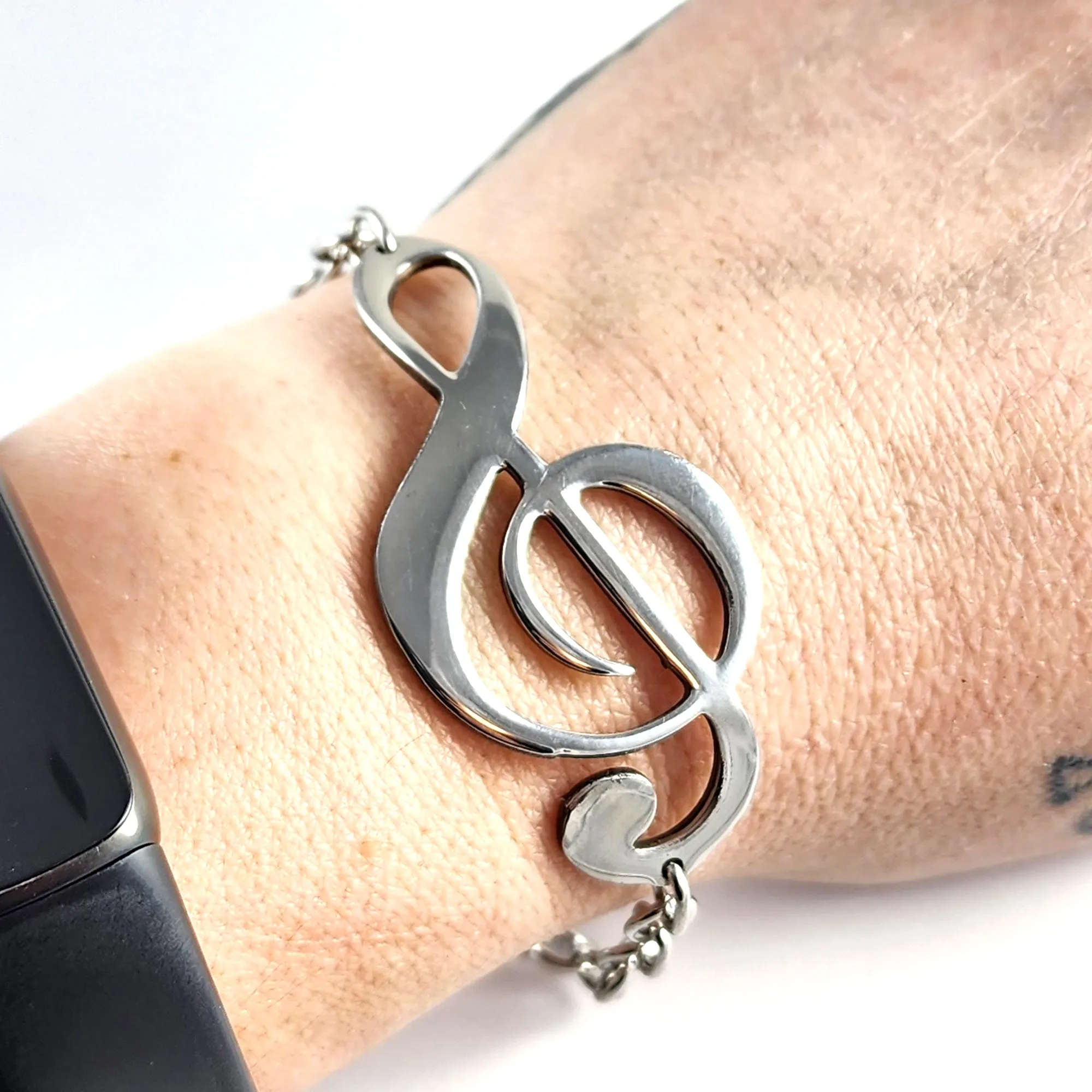 Treble Clef Stainless Steel Spoon Bracelet