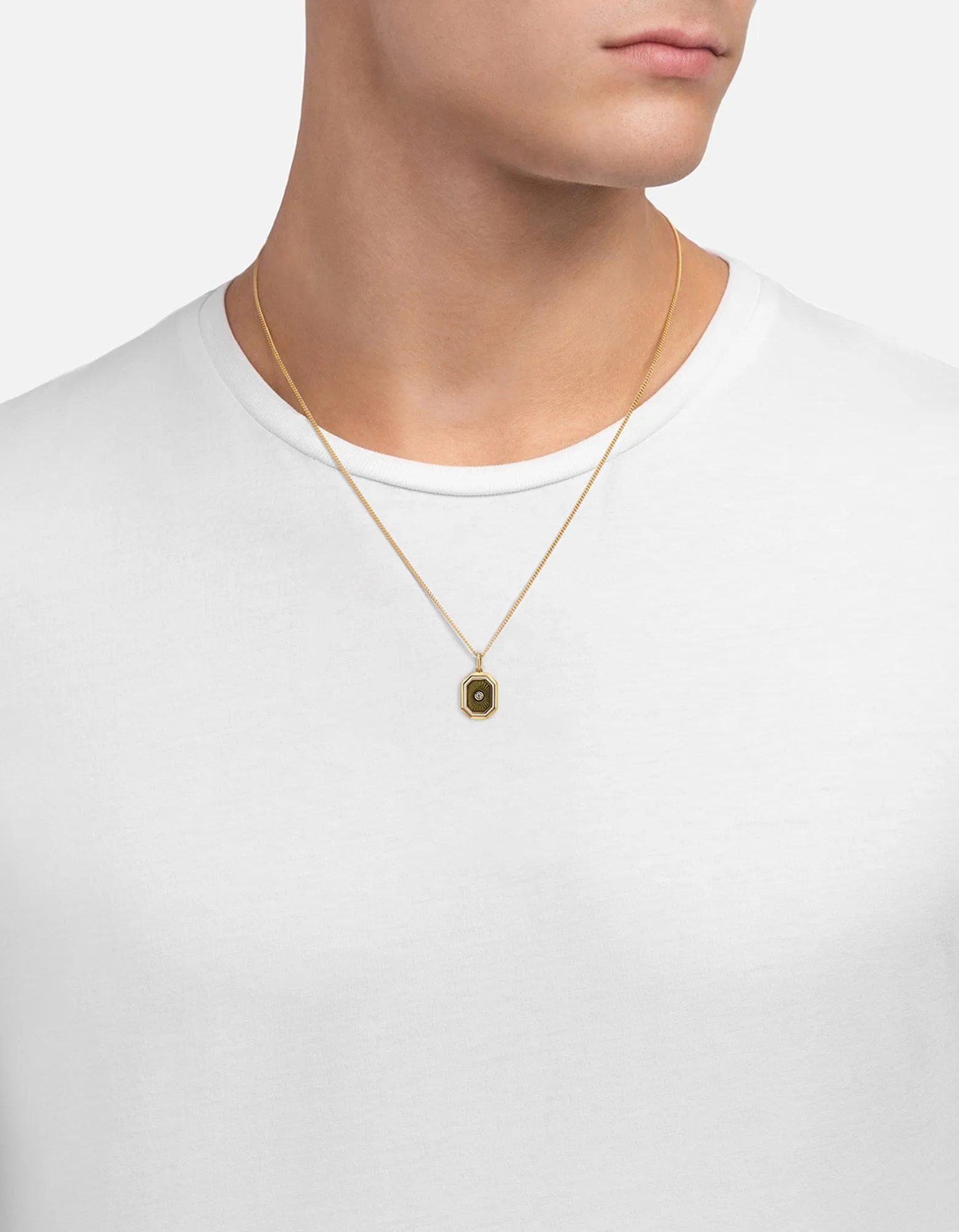 Umbra Sapphire Necklace, Gold Vermeil/Black