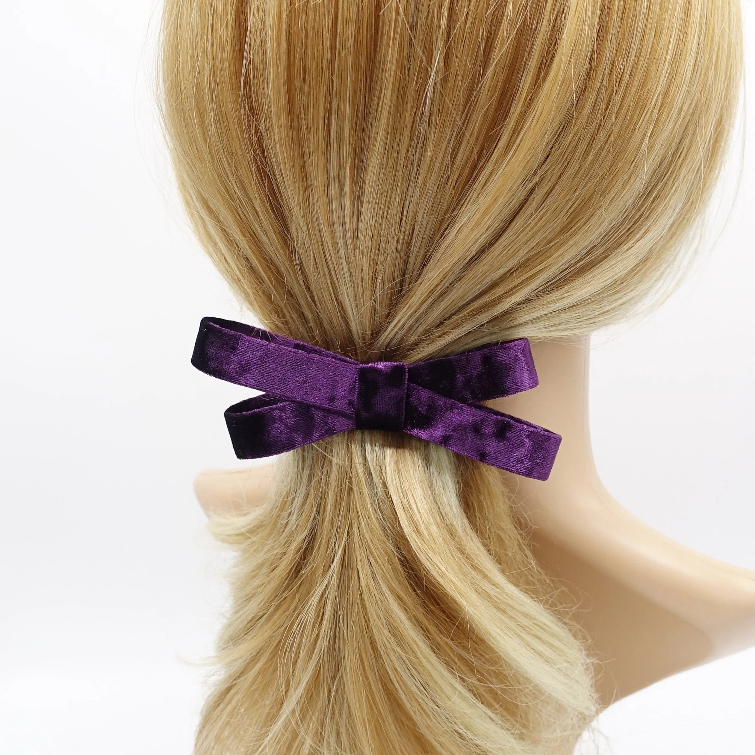 velvet bow barrette, velvet ribbon barrette, hair accessory shop for women