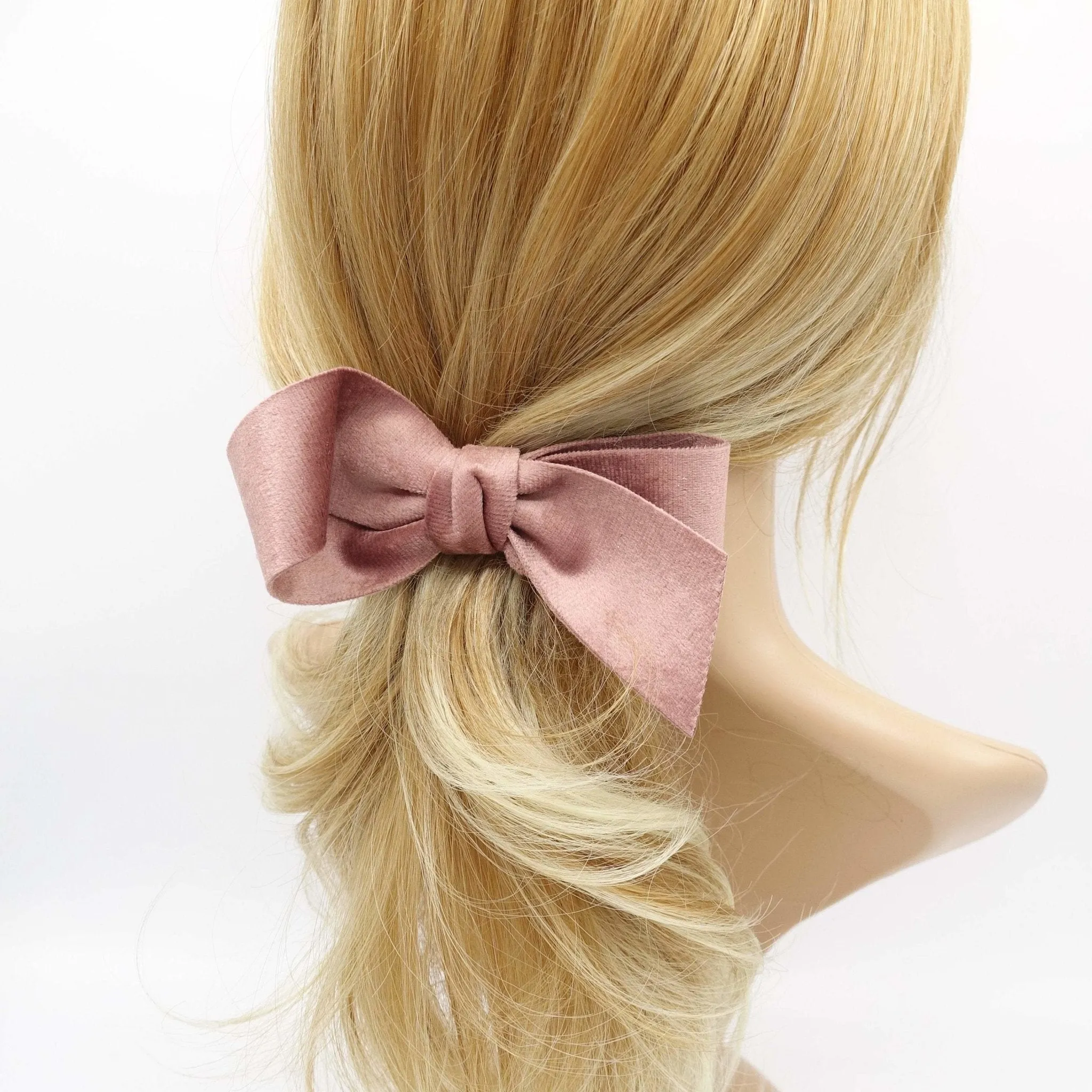 velvet hair bow curved asymmetric double-faced hair accessory for women