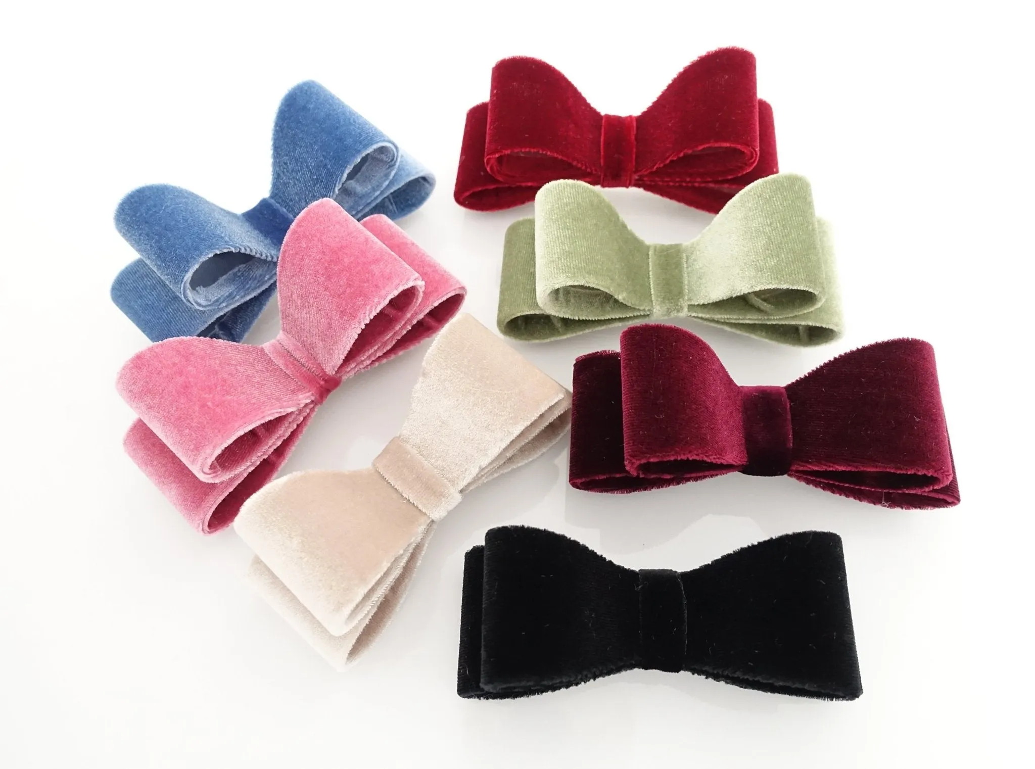 Velvet Layered Hair Bow Hair Accessories Clip French Barrette