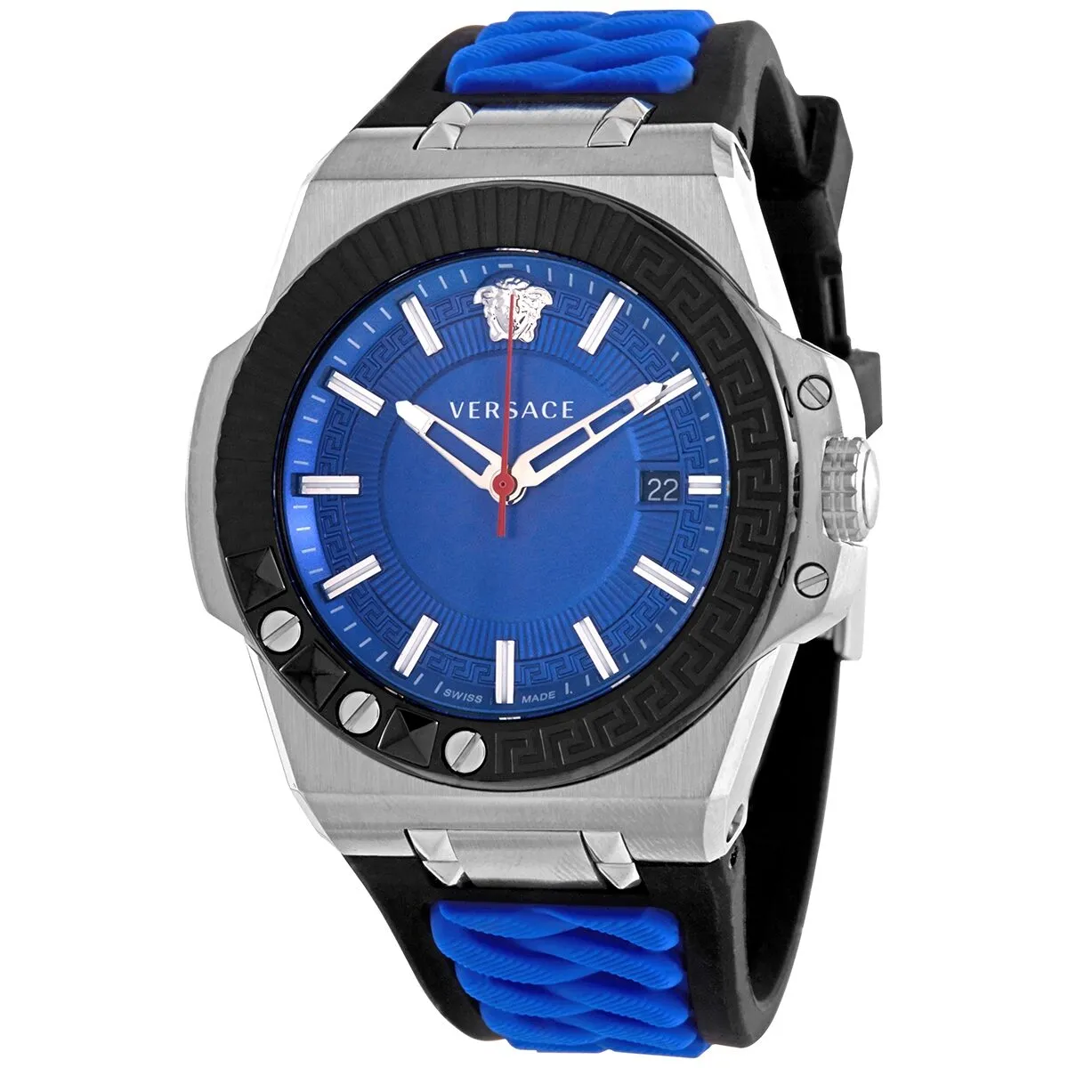 Versace Chain Reaction Quartz Blue Dial Men's Watch VEDY00119